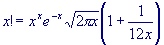 Modified Stirling's formula